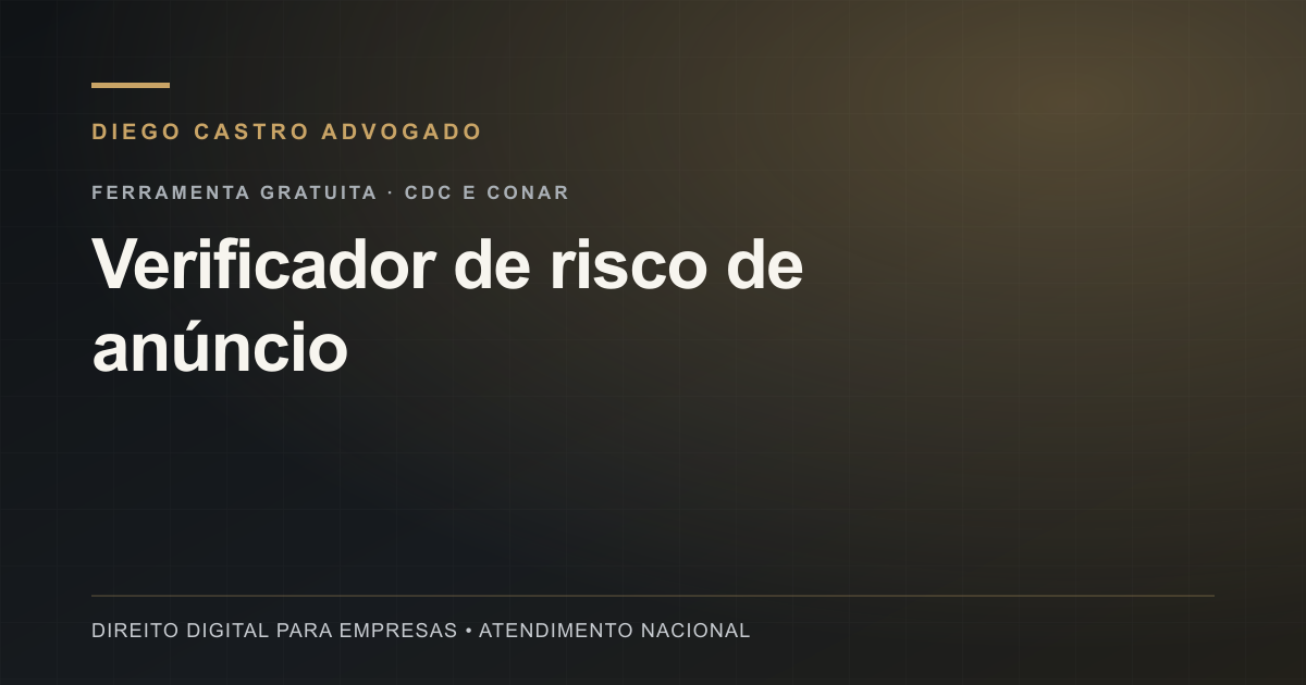 Prévia da ferramenta Verificador de risco de anúncio